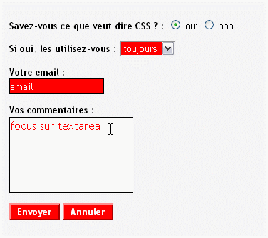 effet focus rouge sur fond blanc