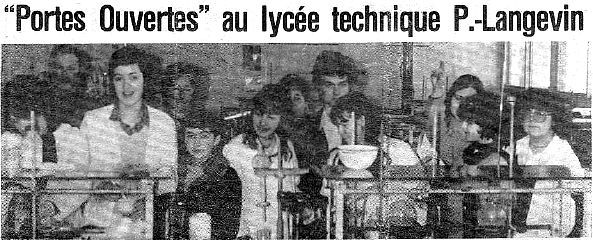 Portes ouvertes au lyce technique P.langevin